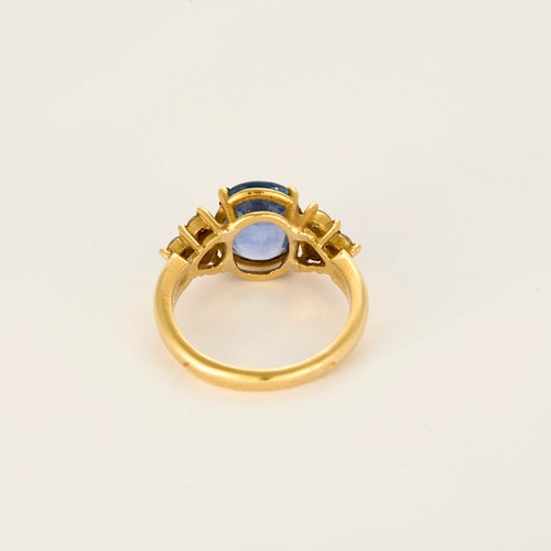 Bague Solitaire en or jaune, saphir et diamants 58 Facettes DV26327-6-58-2
