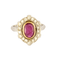 Bague en or blanc, or jaune, rubis et diamants 58 Facettes DV26327-5-53-2