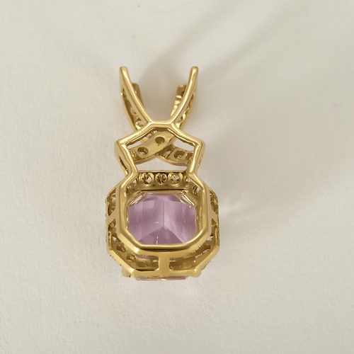 Pendentif en or jaune, kunzite et diamants 58 Facettes DV17164-3