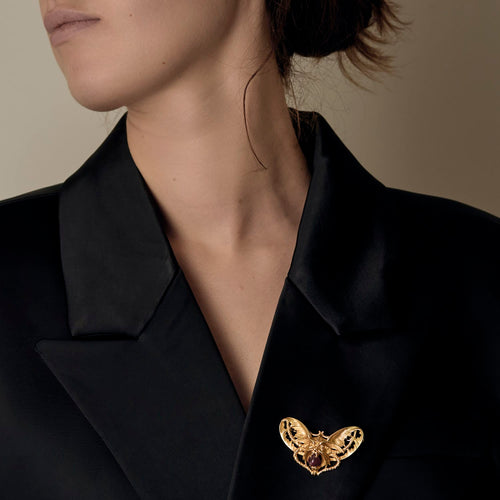 Broche chimère en or jaune et rubis étoilé : 2 carats 58 Facettes DV34335-1