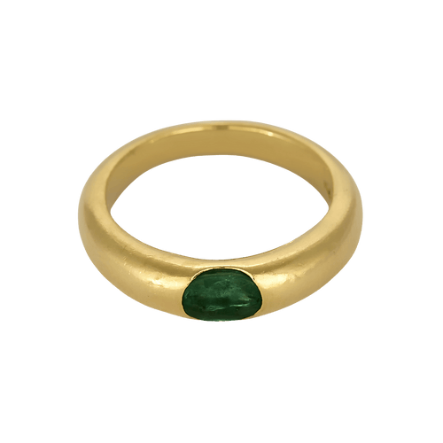 51.5 Bague jonc en or jaune et émeraude : 0,40 carat 58 Facettes DV32960-1