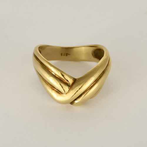 53 Bague en or jaune godronnée 58 Facettes DV32960-3