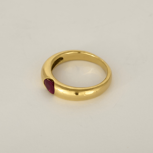 54 Bague jonc en or jaune et rubis : 0,45 carat 58 Facettes DV32960-2