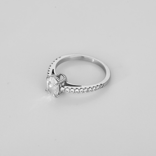 50 Bague Solitaire en or blanc, diamants : 0,90 carat au total 58 Facettes DV33633-1