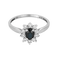 58 Bague marguerite en or blanc, saphir : 0,45 carat et diamants : 0,10 carat 58 Facettes DV33966-1