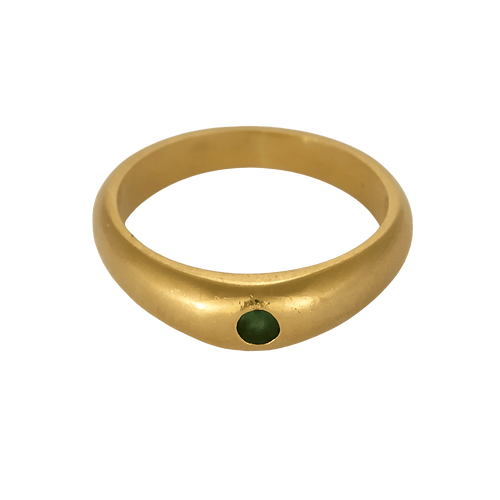 51 Bague jonc bombée en or jaune et petite émeraude 58 Facettes DV34049-5