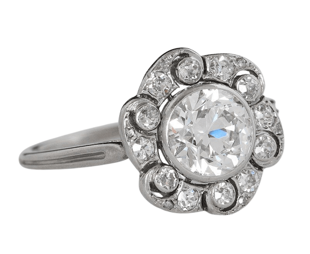 Bague Bague marguerite platine et brillant Art Déco 58 Facettes