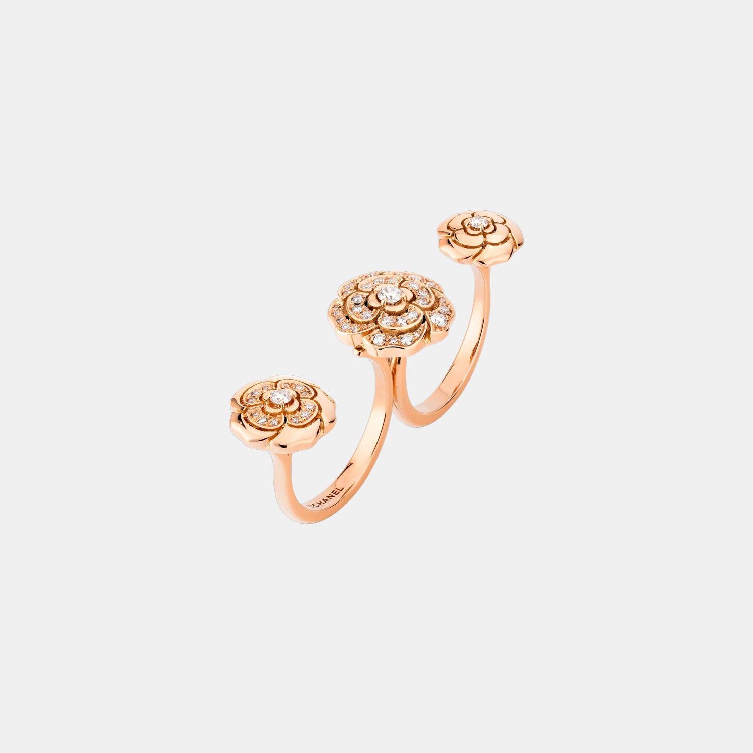 Bague Camélia Or rose Diamant