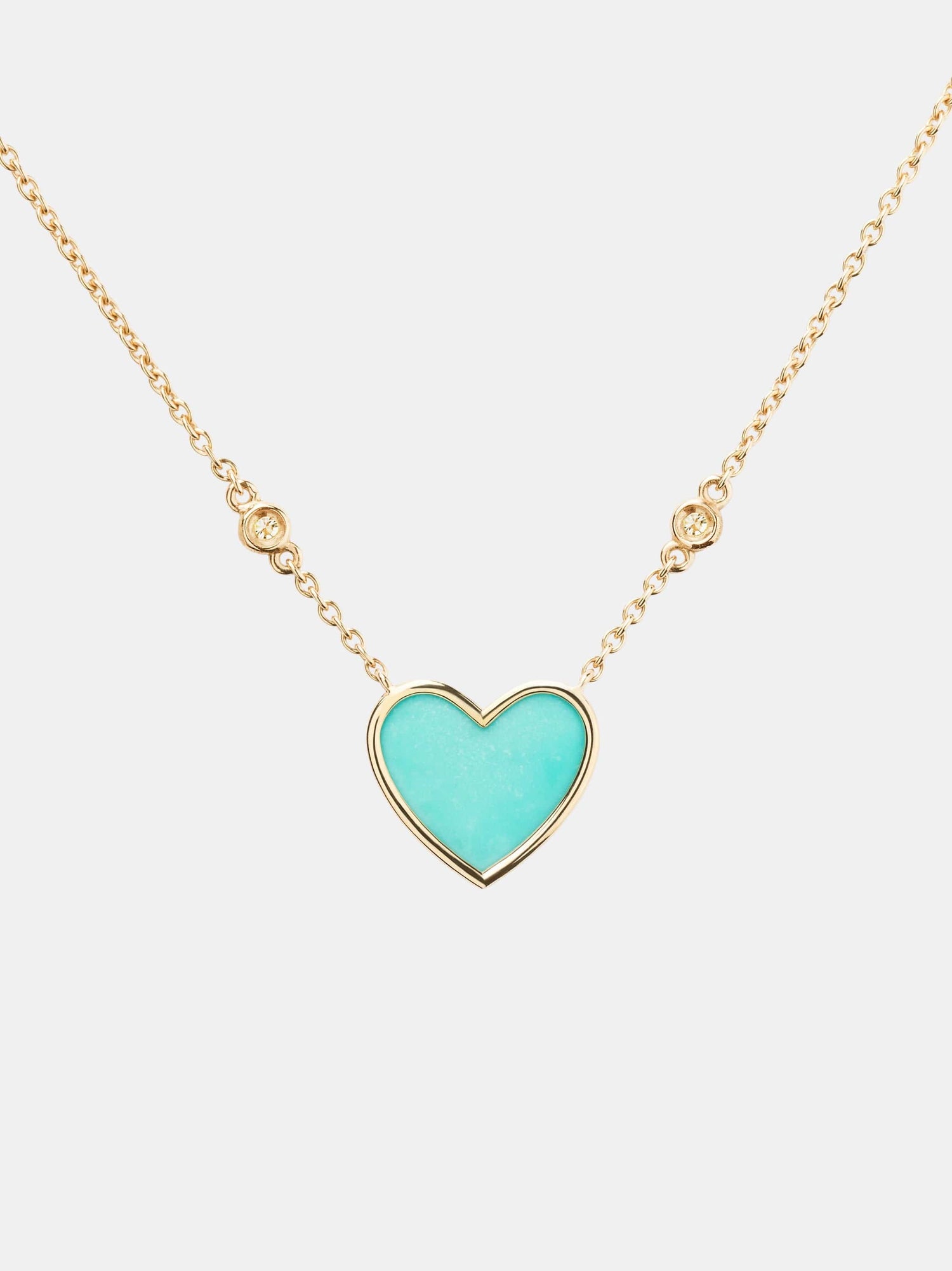 Collier L'Attrape-Coeur Or jaune Turquoise