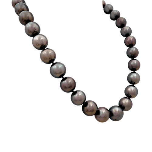 Collier Collier en or blanc 750 avec perles de Tahiti et diamants 58 Facettes 34083