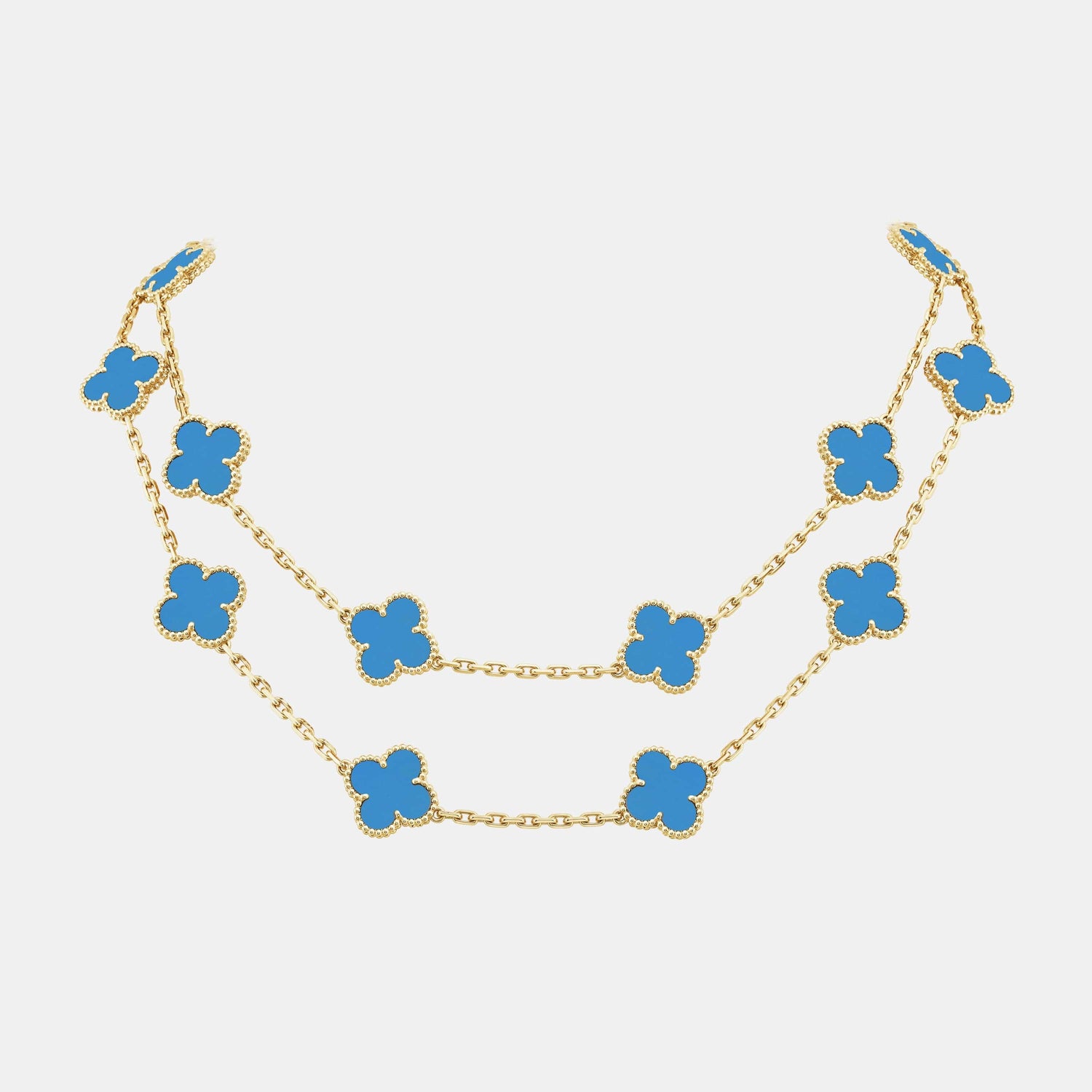 Collier Vintage Alhambra Or jaune Agate 