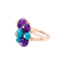 Bague 53 Cartier Délices de Goa - Bague en or rose avec diamant, turquoises et améthystes 58 Facettes 34811