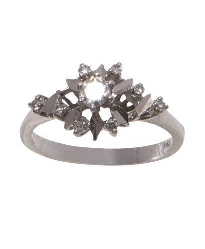 Bague 51 Alliance circa 1950 - Bague épaulée en or blanc 18k et diamants 58 Facettes BO210505/ALLIANCECIRCA1950