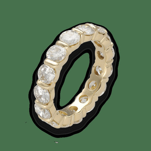 Bague 50 Alliance diamants en or jaune 18 Cts - 3,30 Cts - Taille 50 58 Facettes FB09866