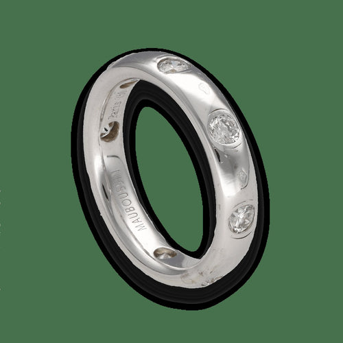 Bague 52 Mauboussin - Alliance en or gris 18 carats et diamants 0,50 ct, taille 52 58 Facettes FB10411