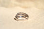 Bague 51 Bague liens croisés en or rhodié et diamants 58 Facettes Ref517