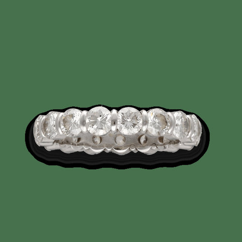 Bague 53 Alliance Or Gris 18k – 17 Diamants 2.90 cts H-VS – Sertie Bâtons – Taille 53 58 Facettes FB10846