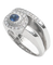 Bague 57 Alliance marguerite - Bague en or blanc 18K, saphir et diamants 58 Facettes BO220507/DOUBLEALLIANCEMARGUERITE