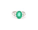 Bague Bague en or blanc 18 ct avec émeraude de Zambie 3,47 ct et diamants 58 Facettes 12256