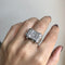 Bague 58 Bague cocktail rétro en or blanc 18 carats et diamants 58 Facettes an01