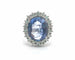 Bague 53 Bague en or blanc 18 ct avec saphir de Ceylan 4 ct et diamants 58 Facettes 6496