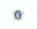 Bague 53 Bague en or blanc 18 ct avec saphir de Ceylan 4 ct et diamants 58 Facettes 6496