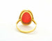 Bague Bague en or jaune 18 ct avec corail 58 Facettes 9025