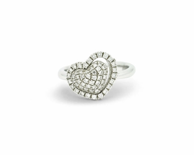 Bague Bague en forme de cœur du roi Charles avec diamants 58 Facettes 7791