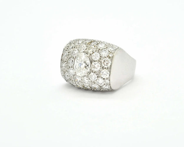 Bague 50 Bague bandeau en or blanc 18 ct avec diamants 3,31 ct 58 Facettes 9497
