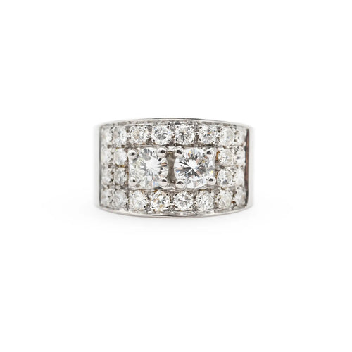 Bague Bague jonc en or blanc 18 ct avec diamants 1,64 ct 58 Facettes 14564