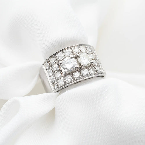 Bague Bague jonc en or blanc 18 ct avec diamants 1,64 ct 58 Facettes 14564