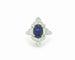 Bague Bague en or blanc 18 ct avec saphir 2,50 ct et diamants 1,50 ct 58 Facettes 7412