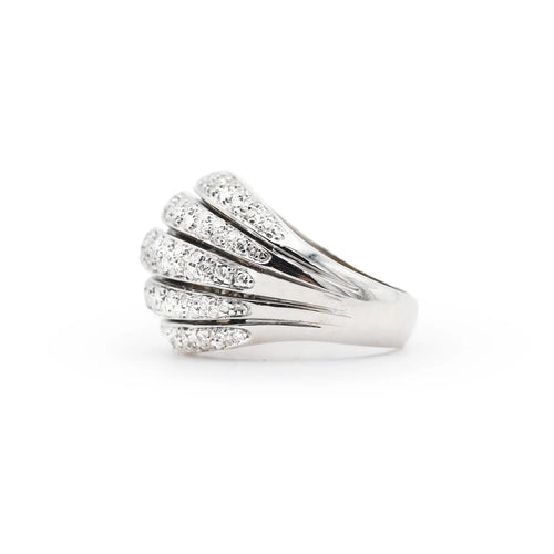 Bague Bague bandeau en or blanc 18 ct et diamants 0,76 ct 58 Facettes 17368