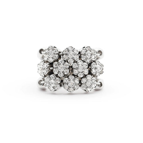 Bague Bague maille souple en or blanc 18 ct avec diamants 0,70 ct 58 Facettes 17329