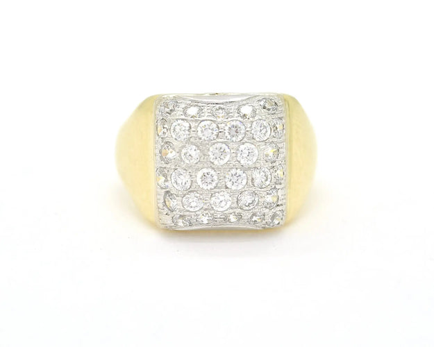 Bague Bague en or jaune 18 ct pavée de diamants 0,96 ct 58 Facettes 12984