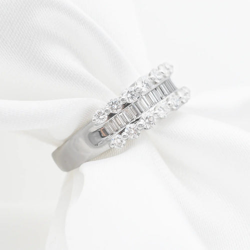 Bague Bague rivière - Alliance en or blanc 18 ct et diamants 1,30 ct 58 Facettes 17542