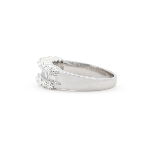 Bague Bague rivière - Alliance en or blanc 18 ct et diamants 1,30 ct 58 Facettes 17542
