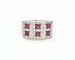 Bague Bague bandeau en or blanc 18 kt avec rubis et diamants 58 Facettes 10833