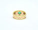 Bague Bague en or jaune et rose avec émeraude cabochon 1 ct et diamants 58 Facettes 8115