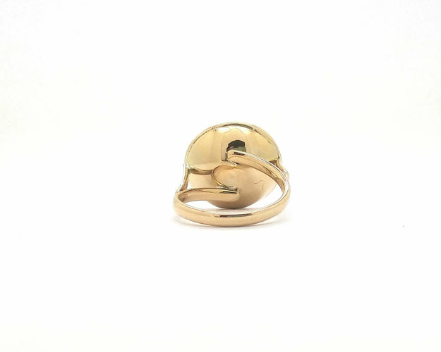 Bague Bague en or jaune 18 ct avec corail central 58 Facettes 6731