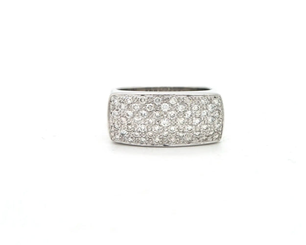 Bague 53 Bague bandeau en or blanc 18 ct et diamants 0,50 ct 58 Facettes 4716