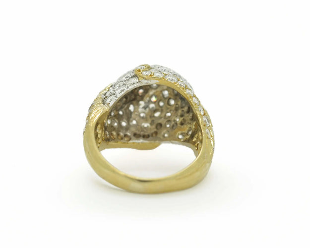 Bague Bague en or jaune et blanc 18 ct avec diamants 3,00 ct 58 Facettes 7246