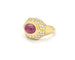 Bague Bague en or jaune 18 kt avec rubis cabochon 2,5 ct et diamants 58 Facettes 9865