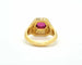 Bague Bague en or jaune 18 kt avec rubis cabochon 2,5 ct et diamants 58 Facettes 9865