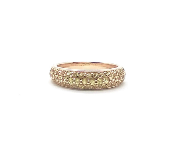Bague 54 Bague en or jaune 18 kt avec saphirs jaunes 58 Facettes 5543