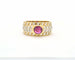 Bague 53 Bague en or jaune 18 K avec rubis 0,80 ct et diamants 58 Facettes 8957