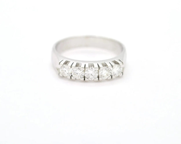 Bague Bague rivière en or blanc 18 ct avec diamant 0,60 ct 58 Facettes 12712