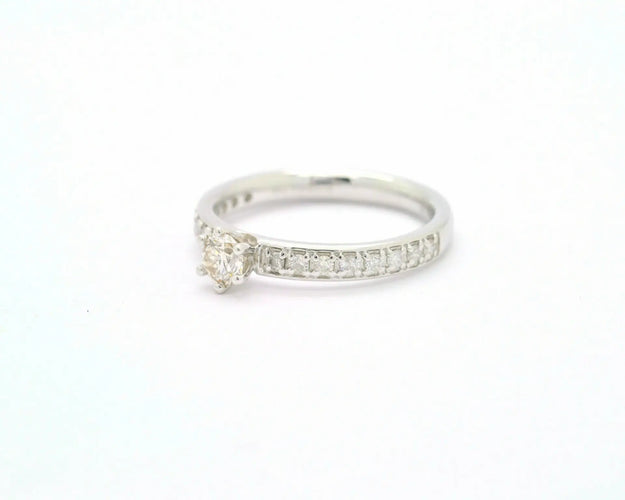Bague 52 Glamira Alegra - Bague en or blanc 18 carats et diamants 58 Facettes 8072