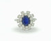 Bague Bague en or blanc 18 kt avec saphir 1,83 ct et diamants 1,50 ct 58 Facettes 7420