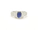 Bague Bague en or blanc 18 kt avec saphir cabochon 2 ct et diamants 58 Facettes 13015